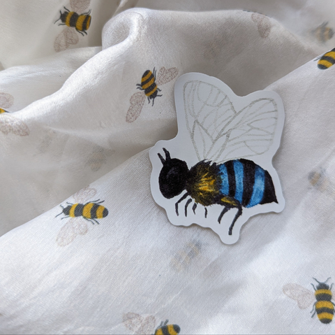 Blue Banded Bee Sticker