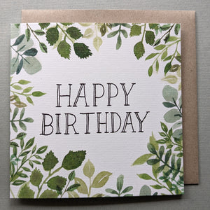 Foliage Happy Birthday Card