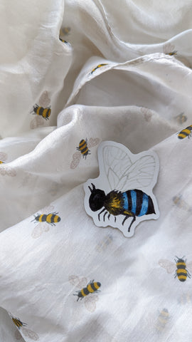 Blue Banded Bee Sticker