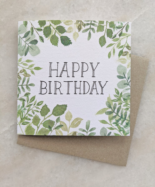 Foliage Happy Birthday Card