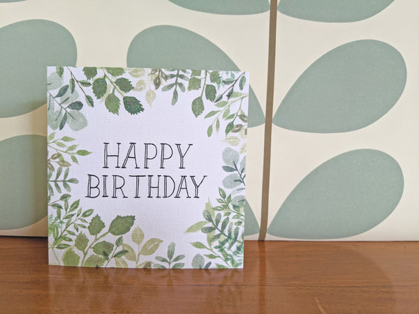 Foliage Happy Birthday Card