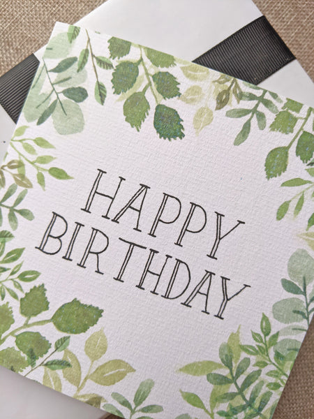 Foliage Happy Birthday Card