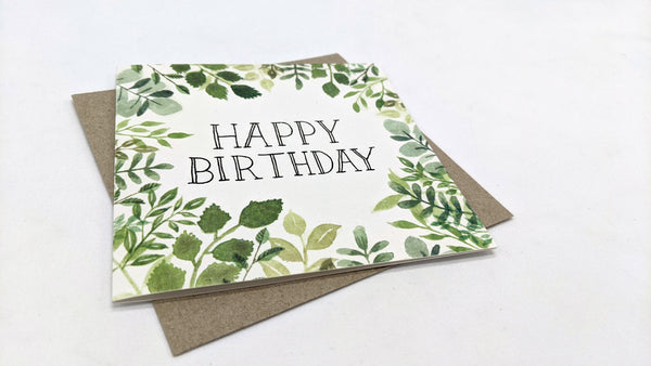 Foliage Happy Birthday Card